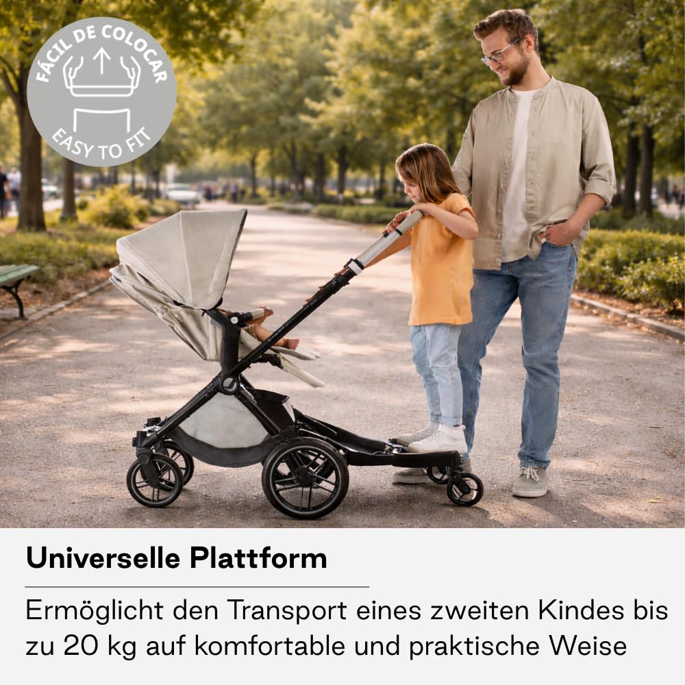 Jané Go Up Surfer, universale Kinderwagen-Plattform, bis 20 kg, einfache Montage, klappbar, rutschfe
