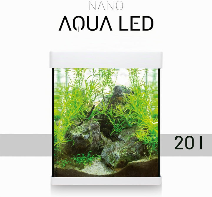 ICA KNA20 Nano AquaLED Crystal 20 Nano Aquarium, 20 Liter weiss 20 LITROS, weiss 20 LITROS