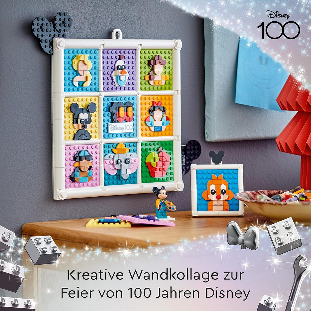 LEGO 43221 | Disney 100 Jahre Disney Zeichentrickikonen, Bastelset und DIY Set als Wandkunst und Sch