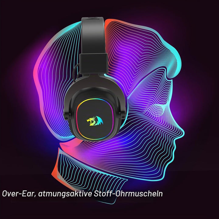 Redragon H510 AK RGB Gaming-Headset mit Kabel - 7.1 Surround Sound 53mm Audio-Treiber Memory Foam-Oh