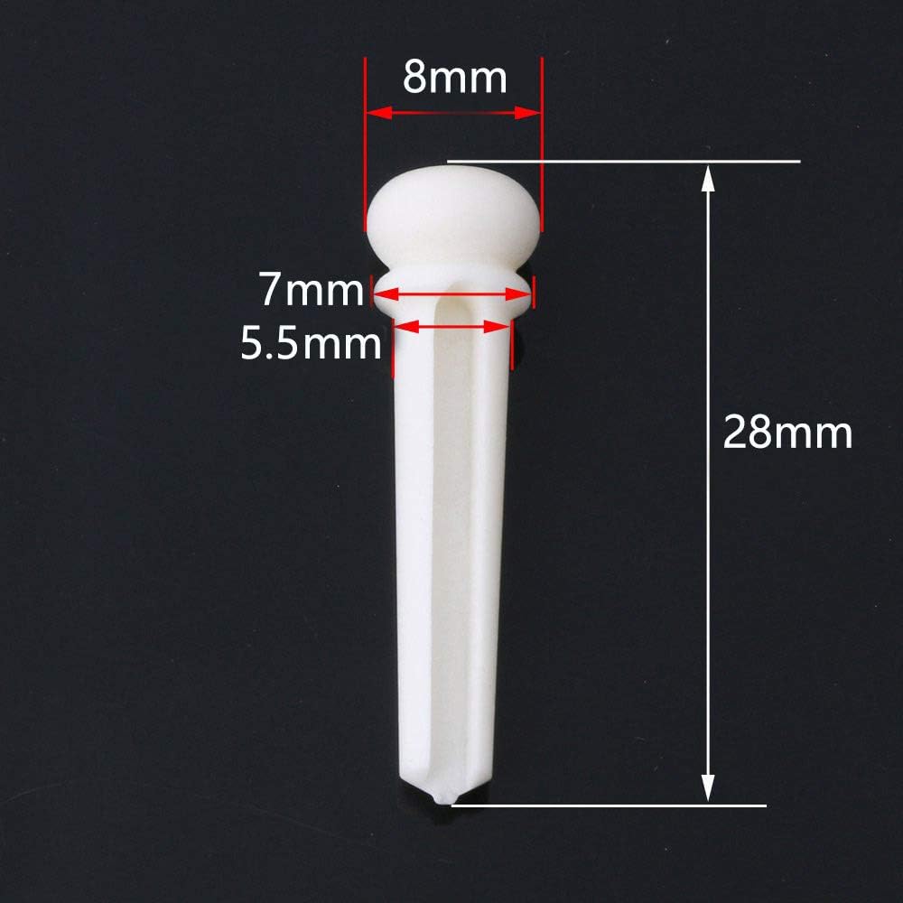Akustikgitarre Stegpins Saitenende Knochen Sattel und Steg Abalone Ersatzteile Set (Steg und Sattel