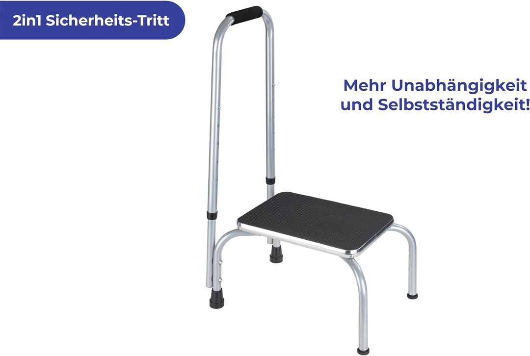 Maximex Sicherheits-Tritt SECURA - Rutschsicherer Haushaltstritt, pulverbeschichtetes Metall, 26.5 x