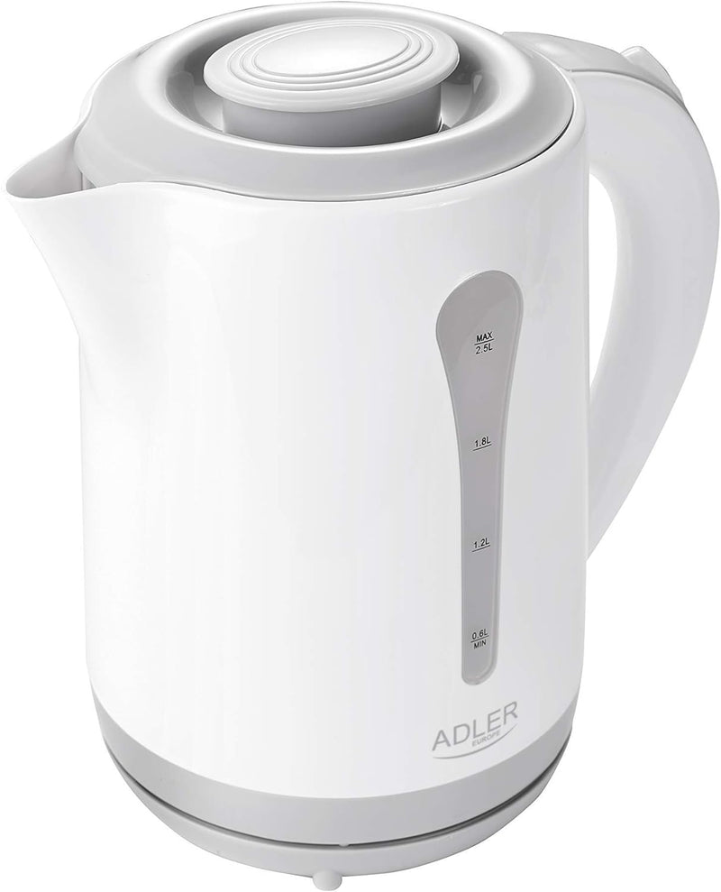 Adler AD 1244 Wasserkocher 2,5 L, Weiss/Grau