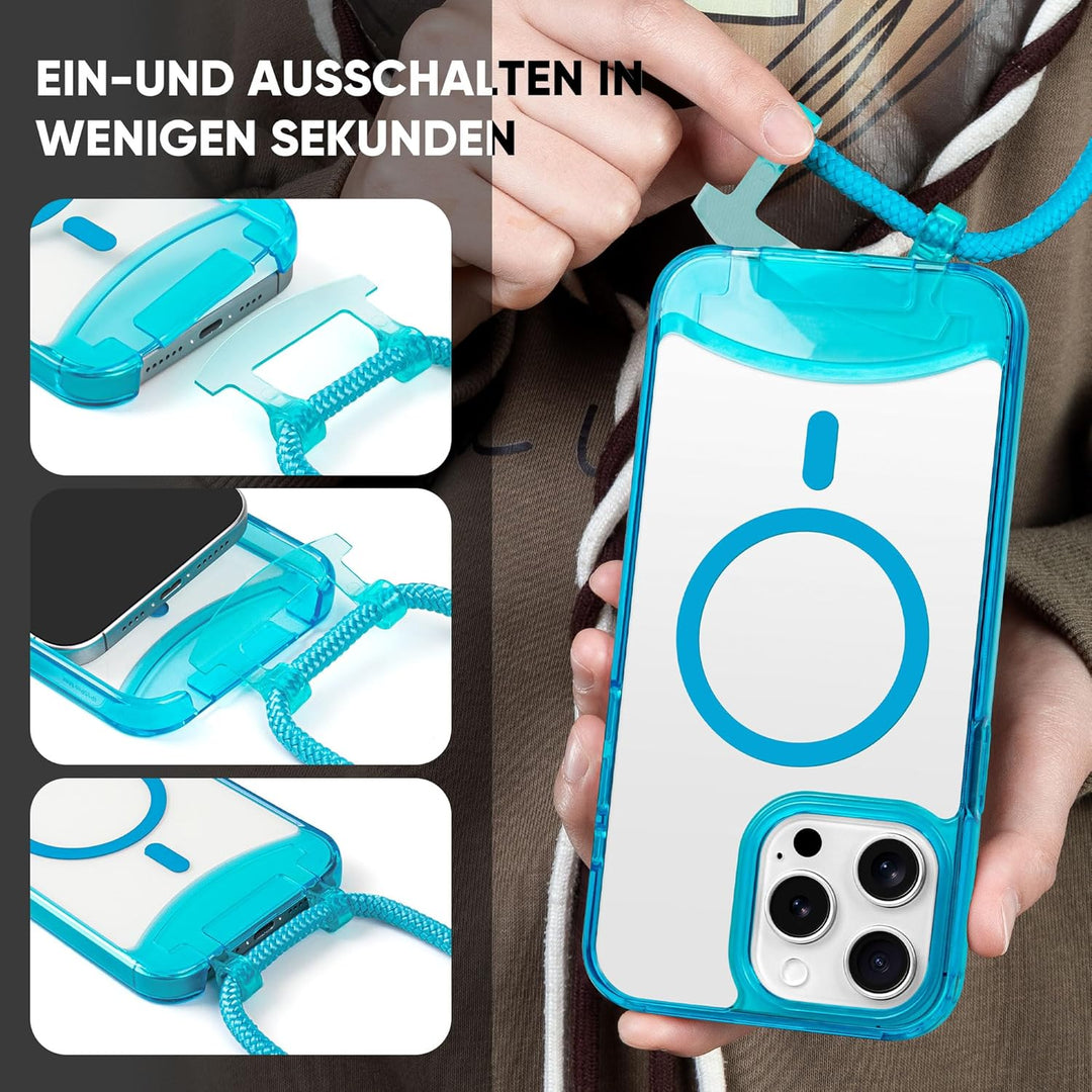 Handyband kompatibel mit iPhone 13 Pro Max, Necklace Hülle mit Bands Handyhülle für zum Umhängen,Mag