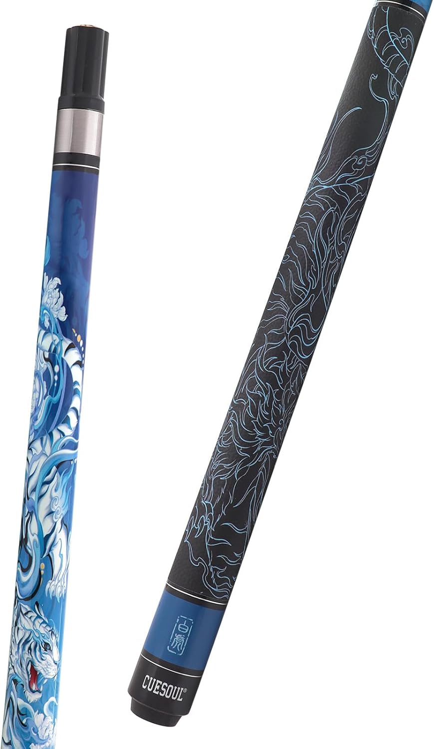 CUESOUL mythologische Symbole 58 Zoll 19oz Pool Cue Stick, 13mm TIPP baihu, baihu
