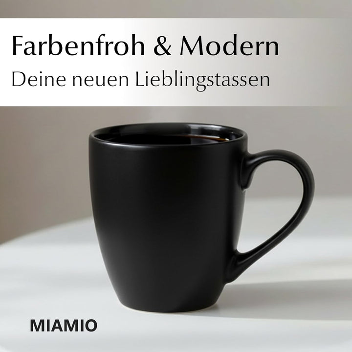 MIAMIO - 6 x 350 ml Kaffeetassen/Kaffeebecher Set - Tassen Set 6er Modern - Le Papillon Kollektion S
