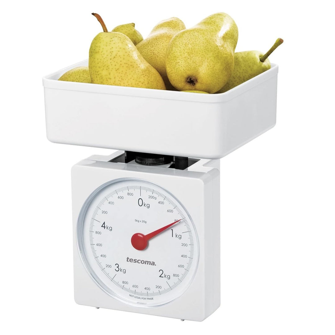 Tescoma ACCURA Küchenwaage, analoge Haushaltswaage bis 5kg mit 20g-Teilung, grosse Skala, kompakt un
