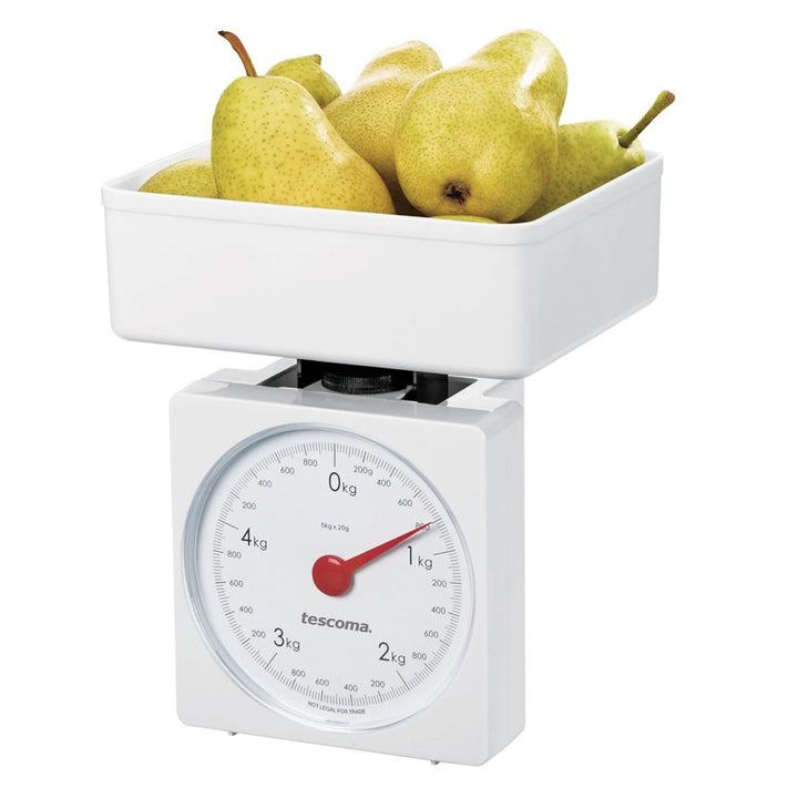 Tescoma ACCURA Küchenwaage, analoge Haushaltswaage bis 5kg mit 20g-Teilung, grosse Skala, kompakt un