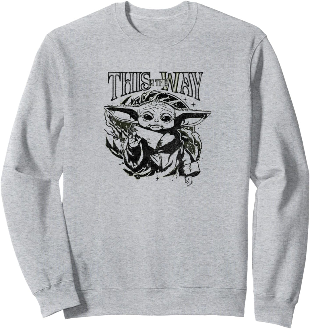 Star Wars Grogu Black & White Swirl This Is The Way Sweatshirt