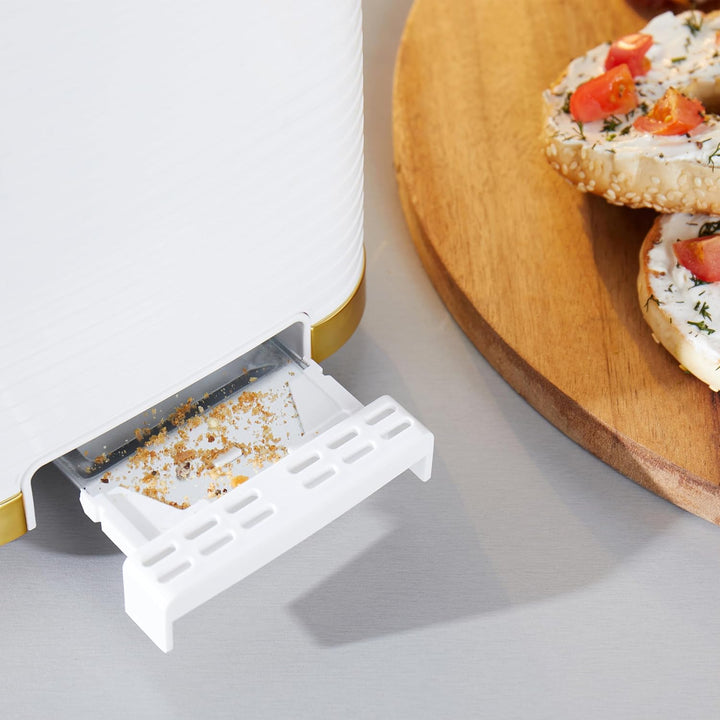 Petra PT5032WVDE 2 Scheiben Toaster – Inklusive Erwärmung Aufsatz für Brötchen/Gebäck, Auftauen, Auf