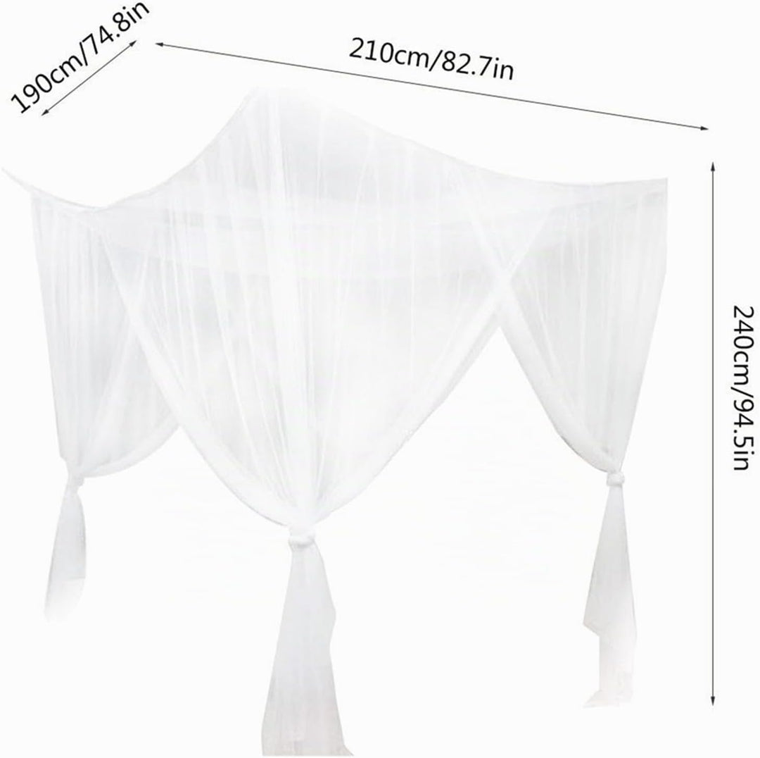 Baoblaze 4 Eckpfosten Himmelbett Vorhang, Moskitonetz Doppelbett und Einzelbett, Mückenschutz Moskit
