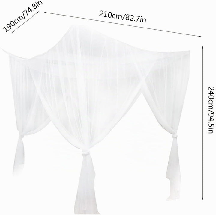 Baoblaze 4 Eckpfosten Himmelbett Vorhang, Moskitonetz Doppelbett und Einzelbett, Mückenschutz Moskit