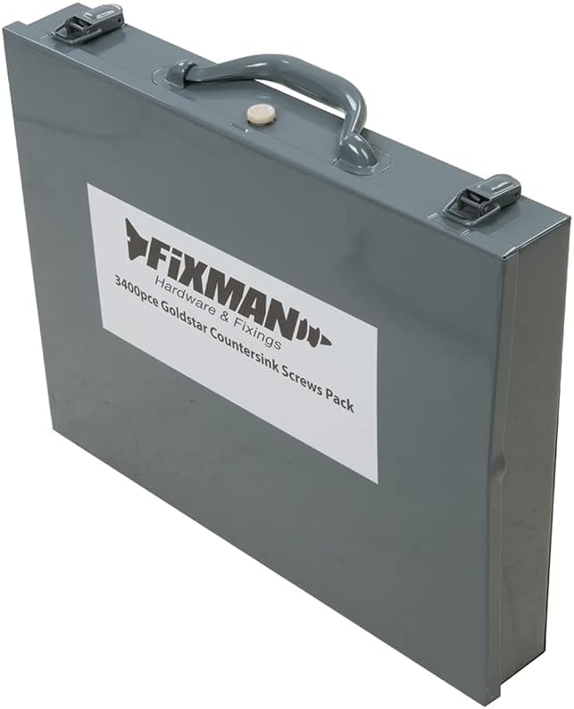 Fixman 640485 Gelb verzinkte Senkkopfschrauben 3.400-tlg, Gold