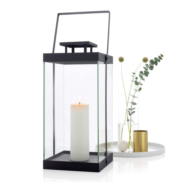 blomus -FINCA- Laterne L aus pulverbeschichtetem Metall, Windlicht, exklusive Optik, modernes Wohnac