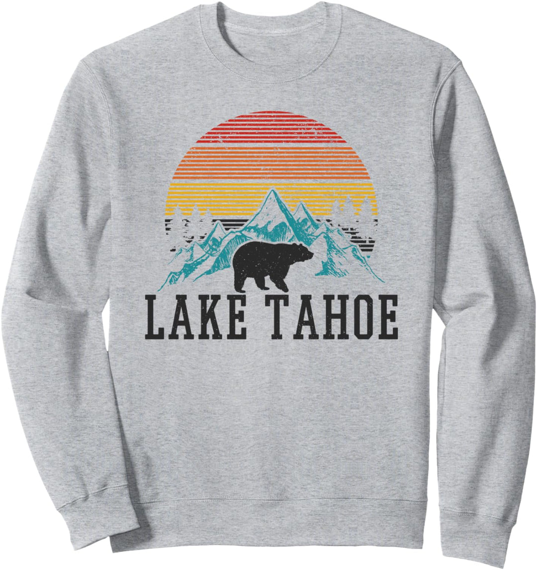 Lake Tahoe Vintage Sonnenuntergang Bär Berge Kalifornien Sweatshirt