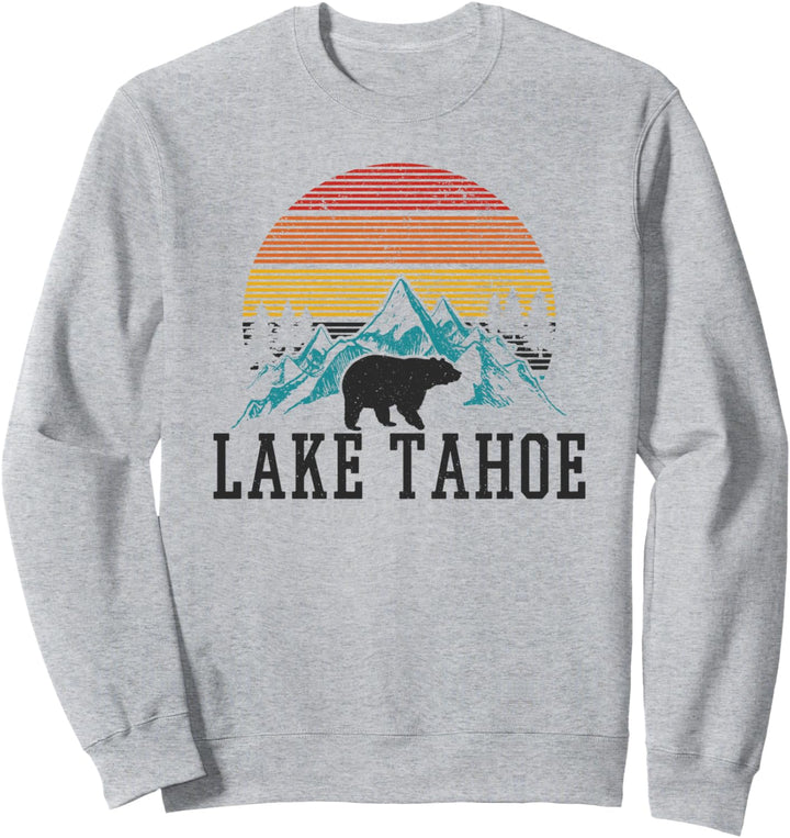 Lake Tahoe Vintage Sonnenuntergang Bär Berge Kalifornien Sweatshirt