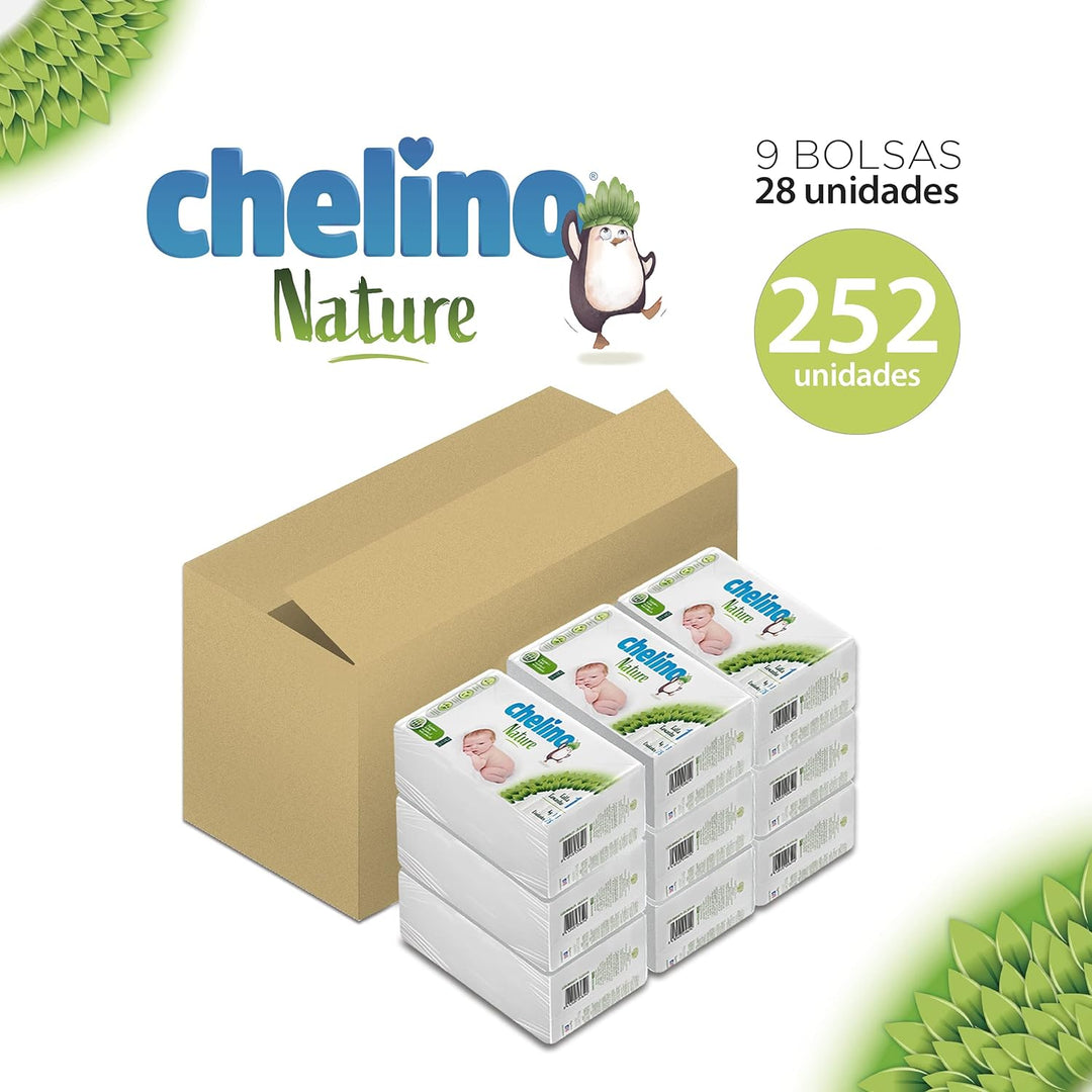 Chelino Nature Kinderwindel, Grösse 1 (1-3 kg), 252 Windeln