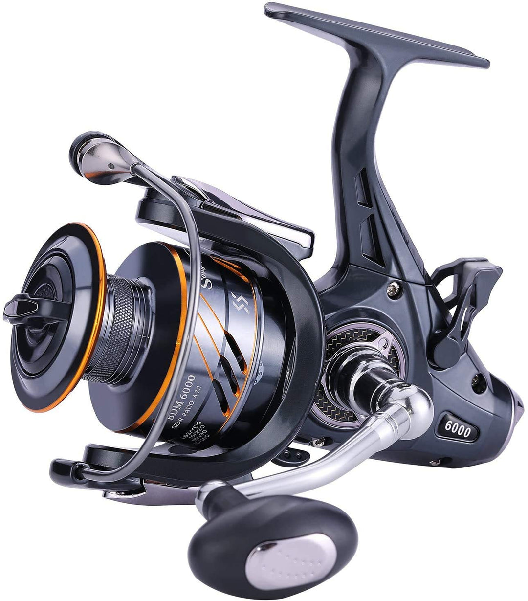 Sougayilang Karpfen Angelrolle 5 + 1 Abgeschirmt Edelstahl BB-Carbon Fiber Drag Freilaufrolle Karpfe