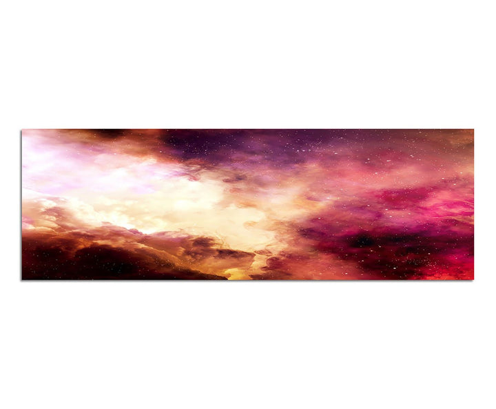 Paul Sinus Art Panoramabild auf Leinwand und Keilrahmen 150x50cm Weltall Planet Erde Galaxie