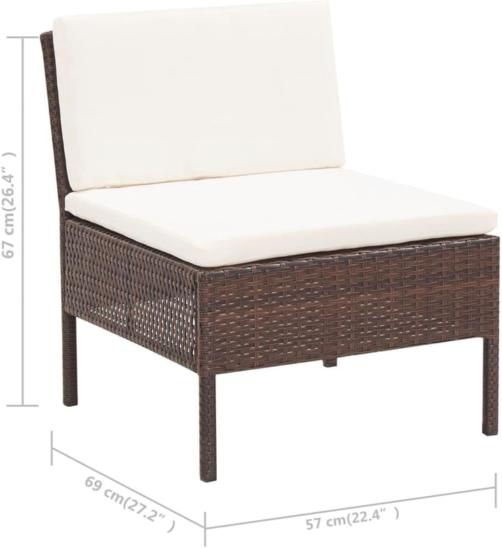 vidaXL Gartenmöbel 3-TLG. mit Auflagen Sitzgruppe Garten Garnitur Lounge Sofa Sitzgarnitur Gartenset