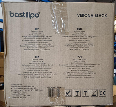 Bastilipo Verona Kochbackofen Schwarz, Schwarz