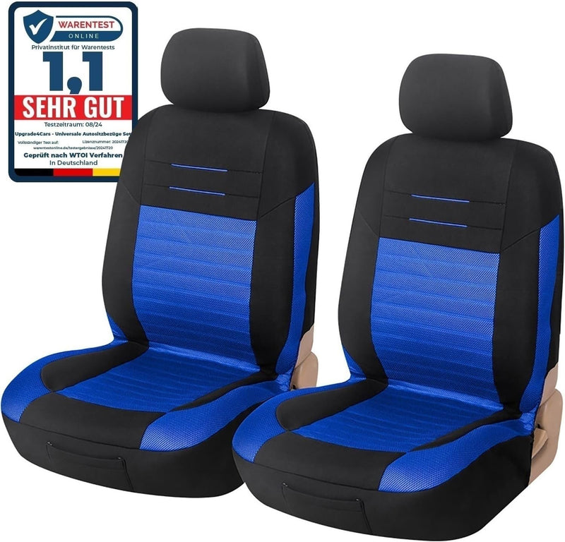 Upgrade4cars Auto-Sitzbezüge Vordersitze Blau Schwarz | Auto-Sitzbezug Set Universal | Auto-Schonbez