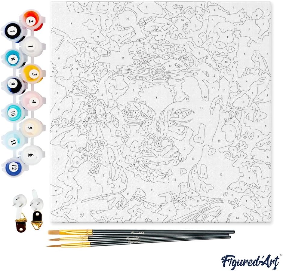 Figured'Art Mini Malen Nach Zahlen Erwachsene Mit Rahmen 20x20cm Kleines Format - Kostbarer Buddha -