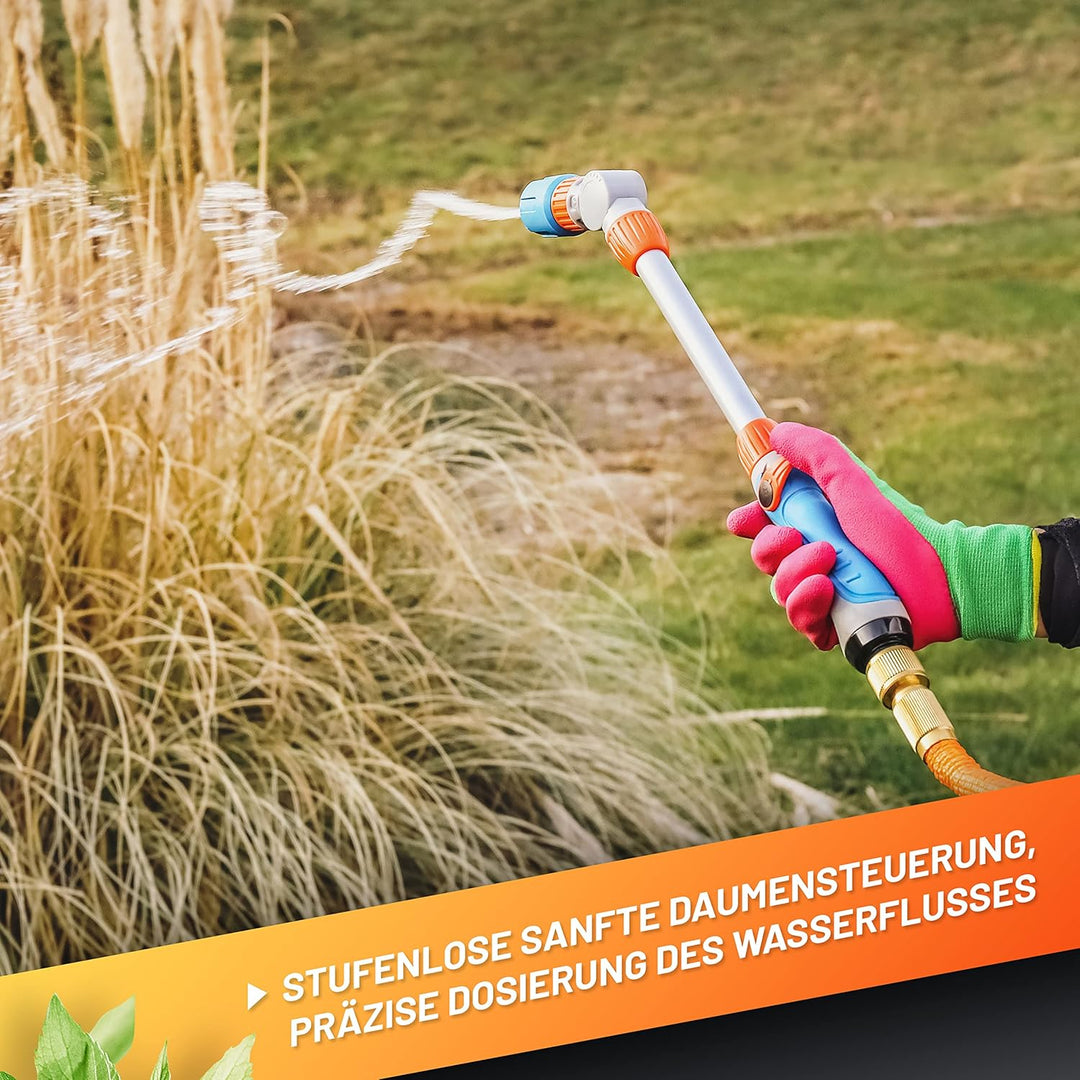 GRÜNTEK Giessstab Wasserlanze Reinigungs-Stab Gartenbrause für Gartenbewässerung, KFZ- und Fahrradre