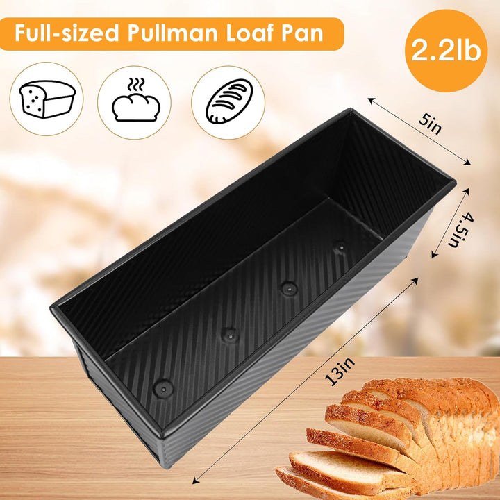 Spmarkt Pullman Kastenform mit Deckel, 33 cm, SP-031 Brotform mit Teigschaber, Schneider, schwarze K