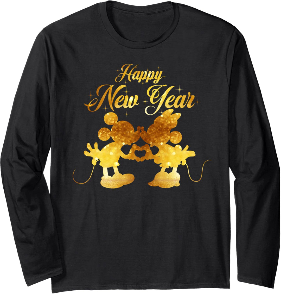 Disney New Year's Mickey & Minnie Happy New Year Silhouette Langarmshirt