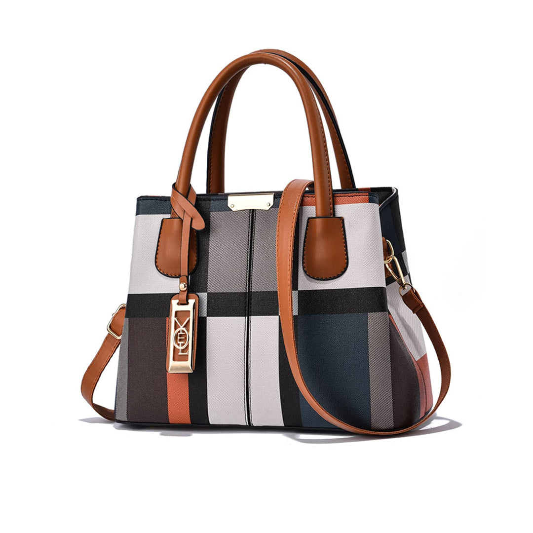 NICOLE & DORIS Mode Handtasche Damen Klassische Handtasche Karierte Tasche PU Leder Schultertasche H