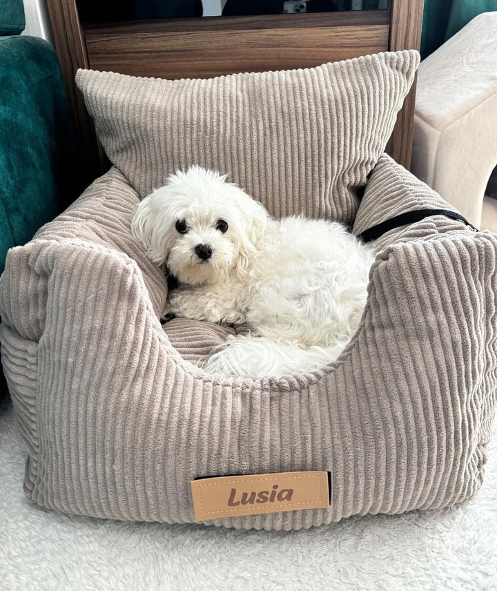 Personalisiert Hunde Autositz, Autositze Hund Rückbank mit Leine, Hundeautositz mit Hundenamen, Hund