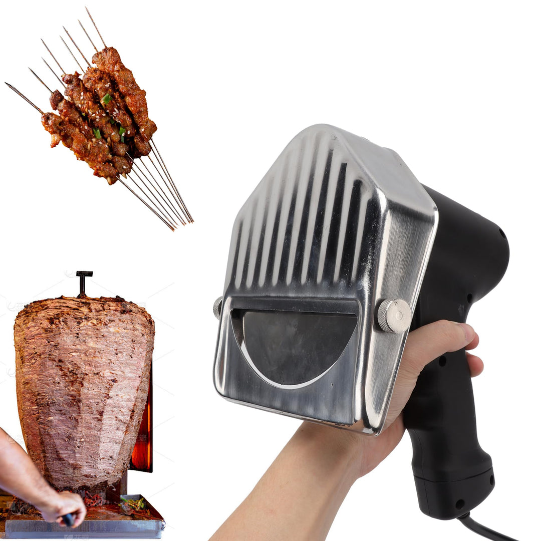 Topyond Dönnerschneider 80W Kebabschneider,Türkisches Schawarma Dönermesser Einstellbare Dicke,Elekt