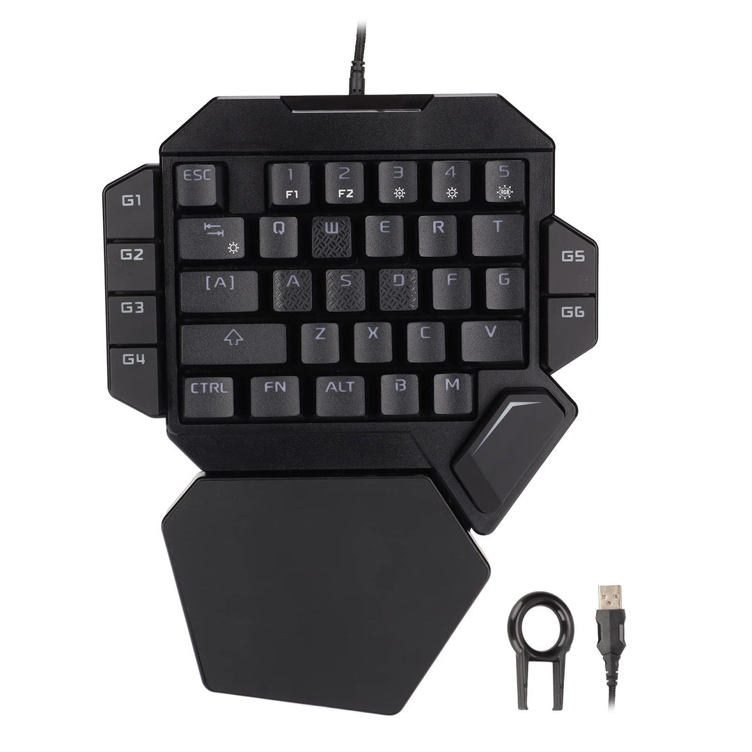 ciciglow Einhand-Gaming-Tastatur, K50 Wired RGB Backlit Mechanical Half Keyboard 35 Keys Portable Ga