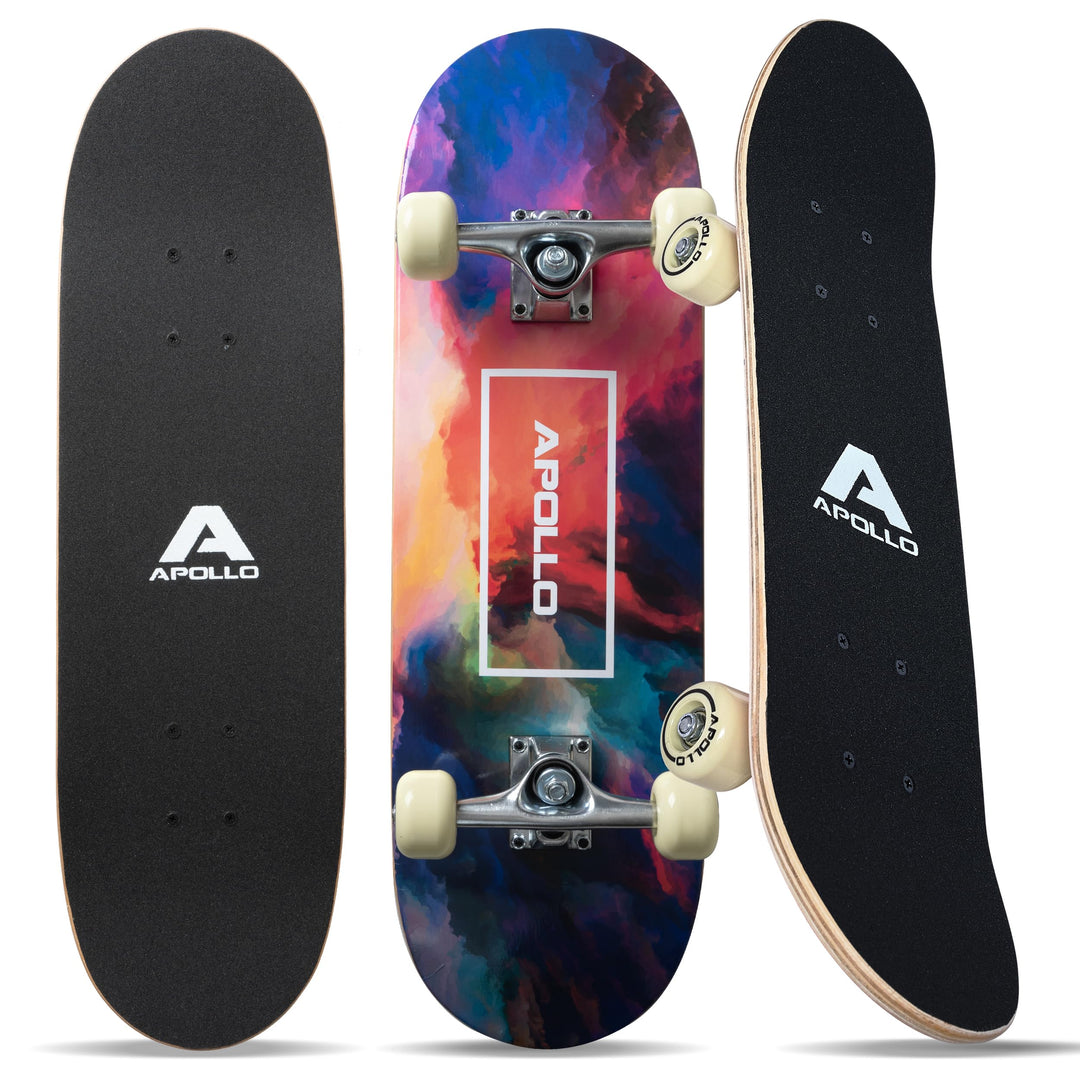Apollo Kinder Skateboard, kleines Komplett Board mit ABEC 3 Kugellagern und Aluminium Achsen,Coole D