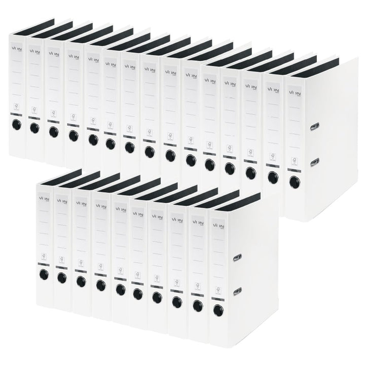VON Leitz Ordner A4, 25er Pack, Karton mit Kunststoffeinband, 50 mm Rückenbreite, Für 350 Blatt, Bla