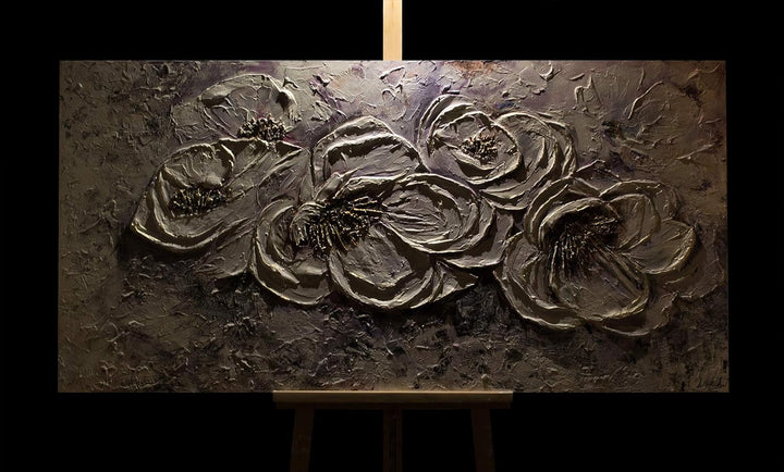 YS-Art Abstrakt Acryl Gemälde auf Leinwand handgemalt Lieblingsblumen Wandbilder Wohnzimmer moderne