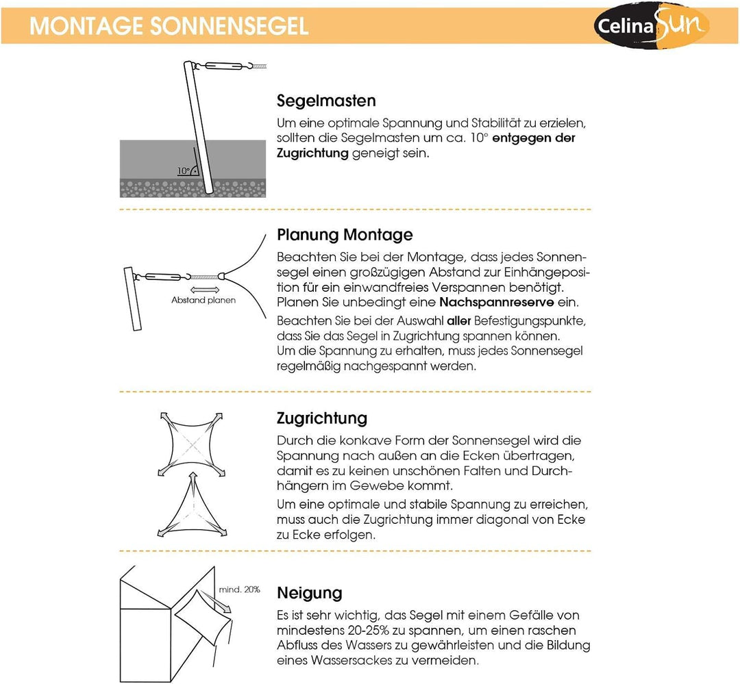 CelinaSun Sonnensegel Zubehör Set 4X Spannschraube Stahl verzinkt Sonnenschutz Befestigung Segel Mon