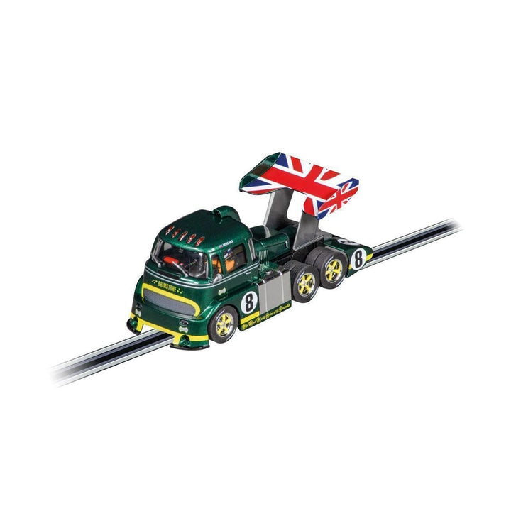 Carrera Digital 132 I Racetruck Cabover British Racing Green, No.8 I Mächtiges Rennerlebnis mit brit