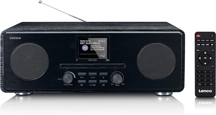 Lenco DAR-061 Dab+ CD Radio - Bluetooth 5.0 - Dab+ und FM PLL-Empfänger - LCD-Display - Zwei Stunden