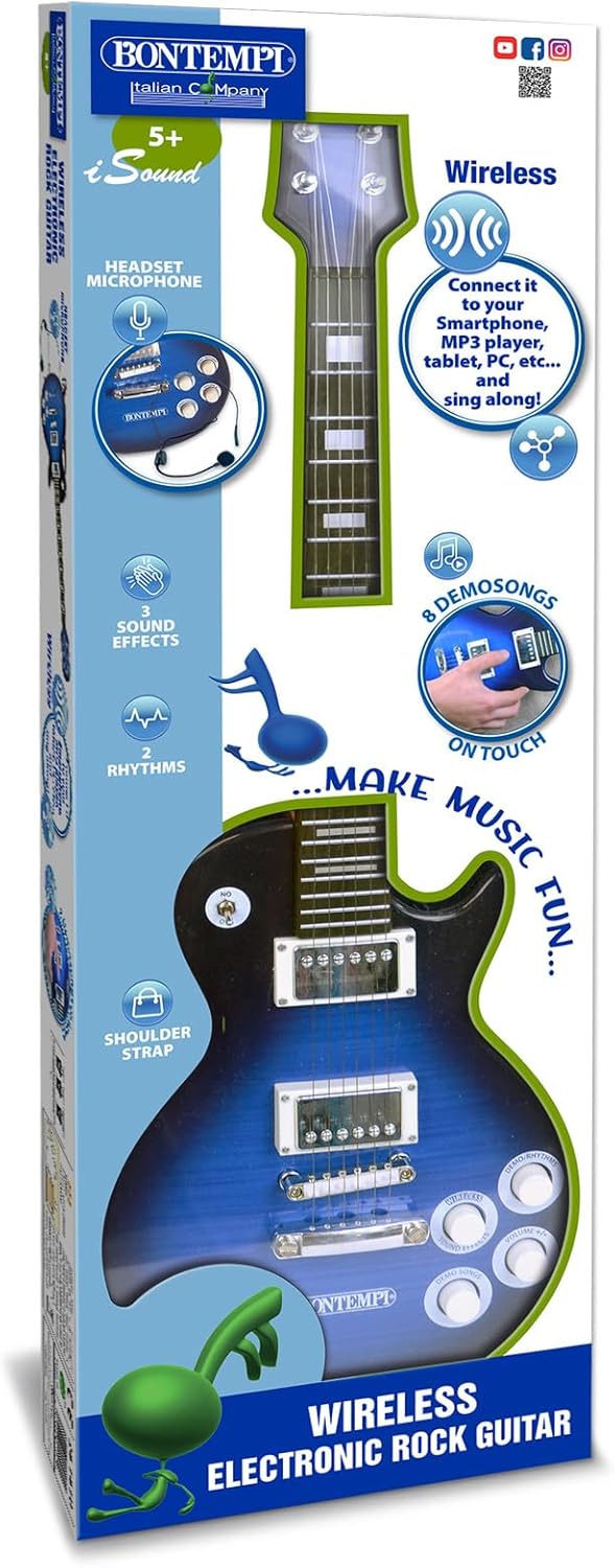 Bontempi 24 1410 SoundSculpt-E-Gitarre zum Erkunden Neuer Sounds und zum Erstellen von Musik ohne Gr