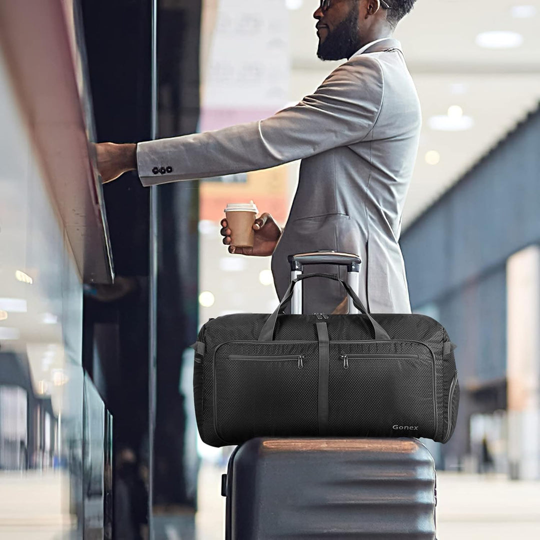 Gonex Leichter Faltbare Reise-Gepäck 100L, Farbe: Grau, Duffel Taschen Uebernachtung Taschen/Sportta
