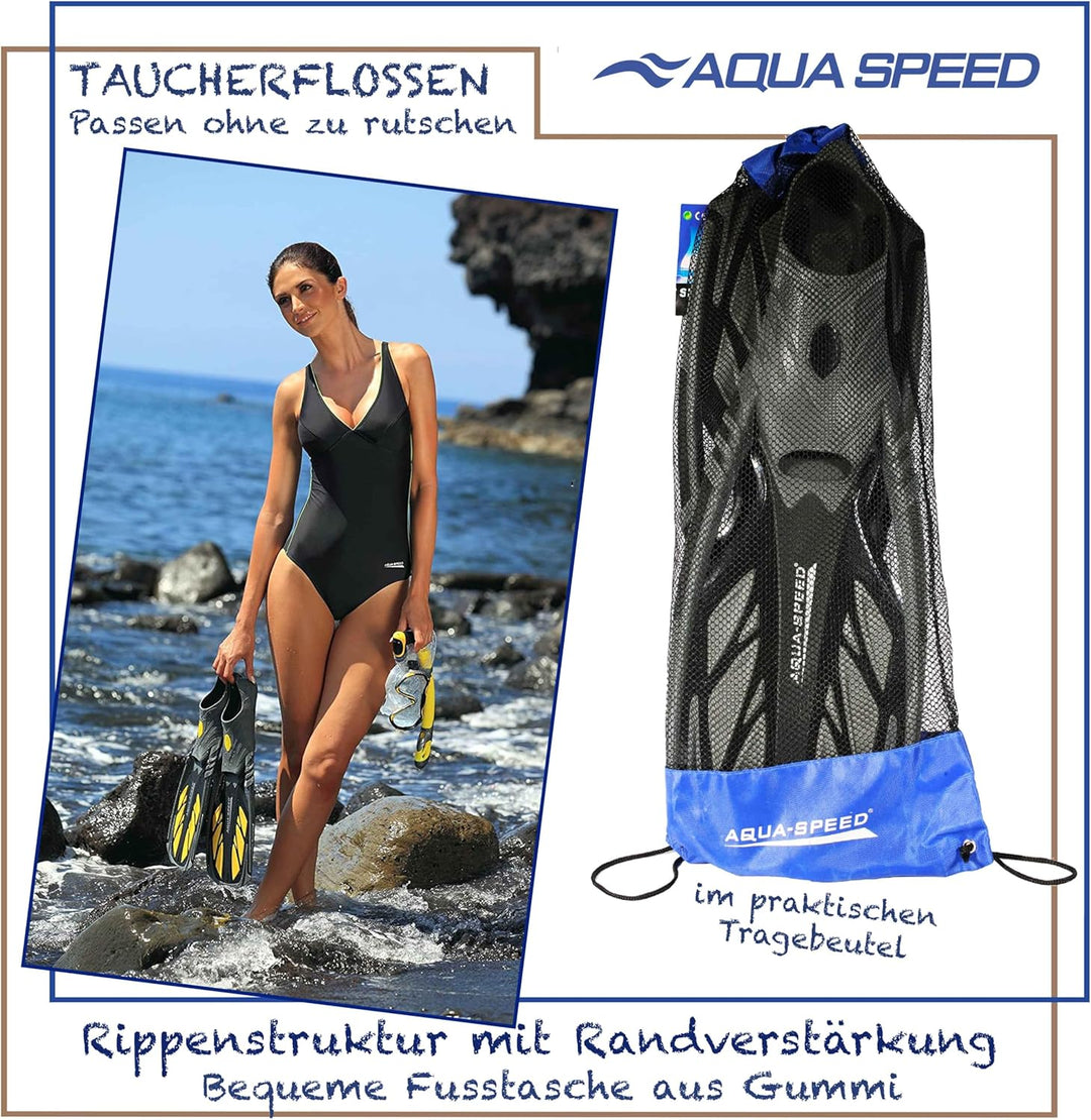 Aqua Speed Schnorchelflossen lang Erwachsene I Taucherflossen für Damen & Herren I Flossen Schnorche