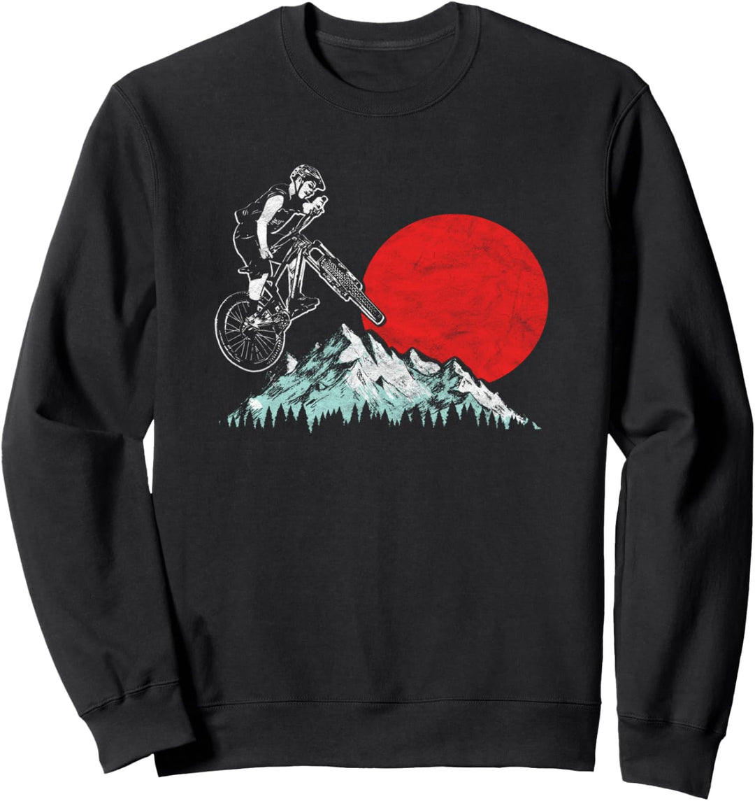 Minimalist & Awesome Mountain Biking Jump Vintage Retro Vibe Sweatshirt