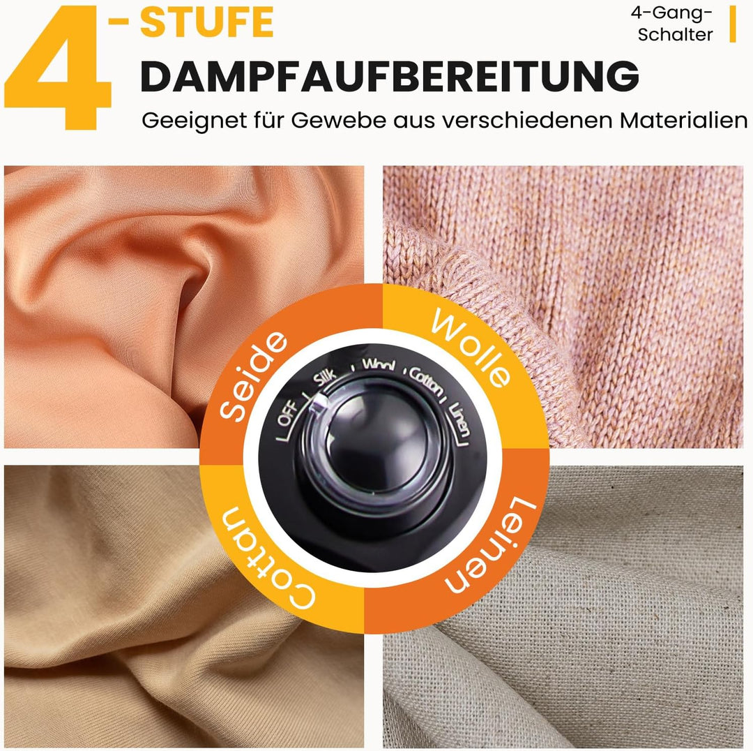 Sweetcrispy Kleiderdampfer 1500 W, leistungsstarker Steamer, vertikaler Dampfbügler mit Rollen, 1,7