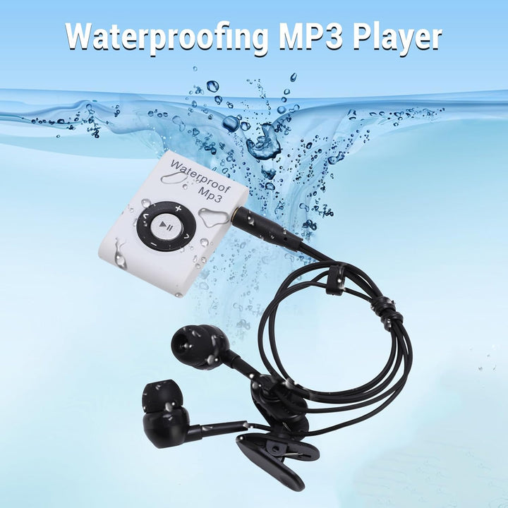 IPX8 wasserdichte MP3 -Player, Musikplayer mit Rückenclip, Eingebaut in 8 GB Speicher, Unterwasser -