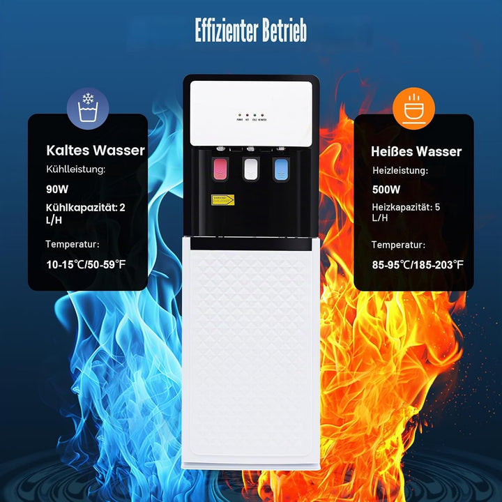 500W Wasserspender Bodenstehender Wasserspender mit Thermostat Schutzfunktion Kalt Heiss Doppelfunkt