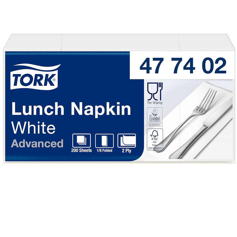 Tork 477844 Lunchservietten Hellblau / 2-lagige Servietten für kleine Gerichte oder Snacks / Advance