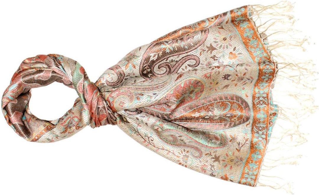 Lorenzo Cana Pashmina Damen Schal Schaltuch jacquard gewebt 100% Seide 70 cm x 190 cm Paisleymuster