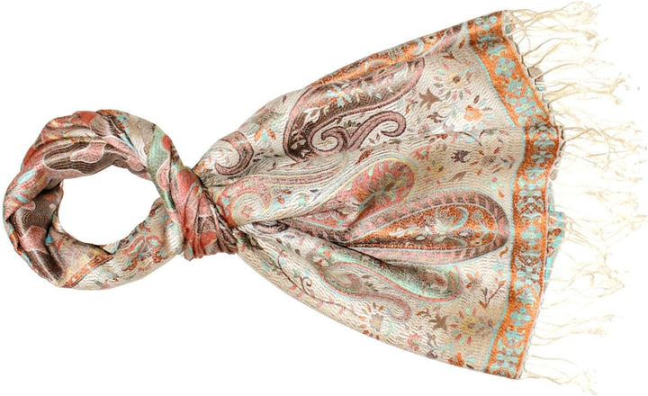 Lorenzo Cana Pashmina Damen Schal Schaltuch jacquard gewebt 100% Seide 70 cm x 190 cm Paisleymuster